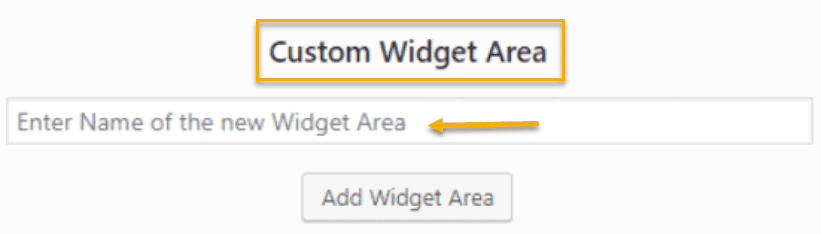 custom widget area
