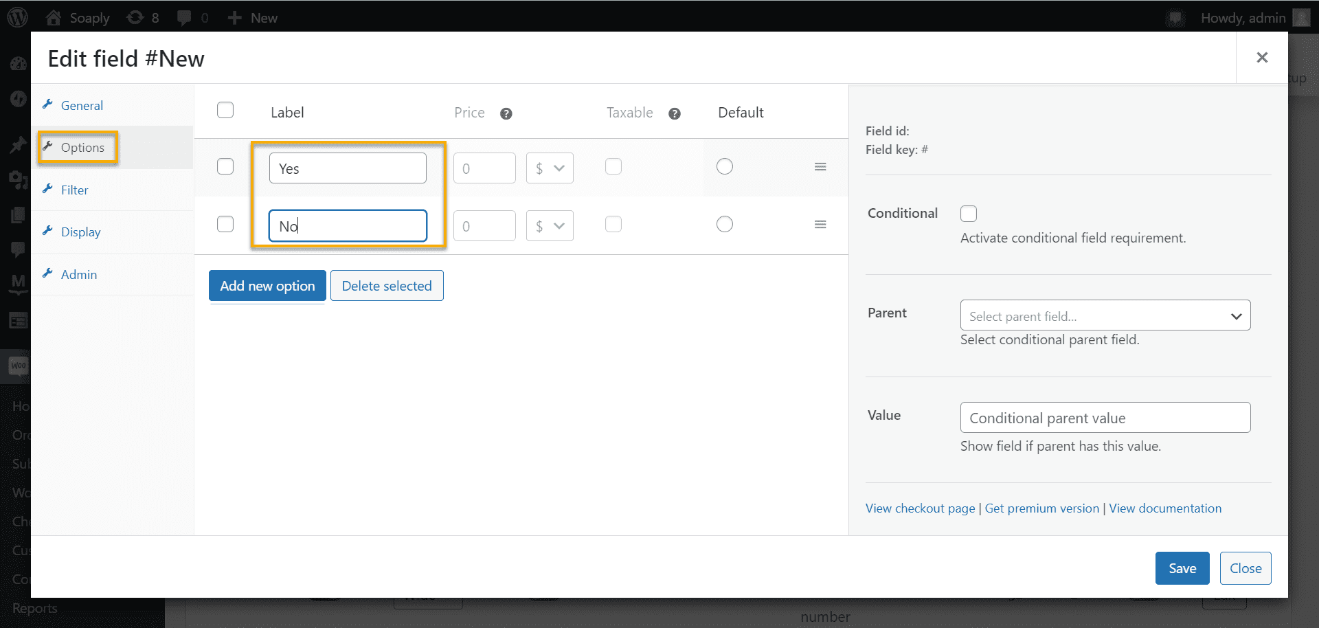 add new option to billing field