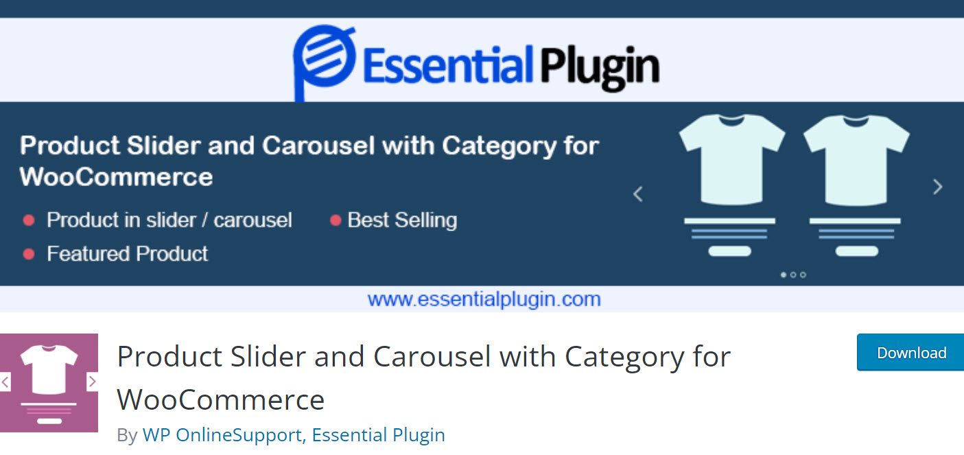 product slider and carousel with category for woocommerce