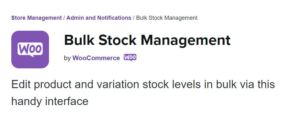 bulk stock management 