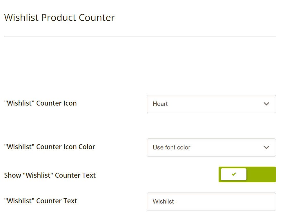 configure settings for wishlist feature