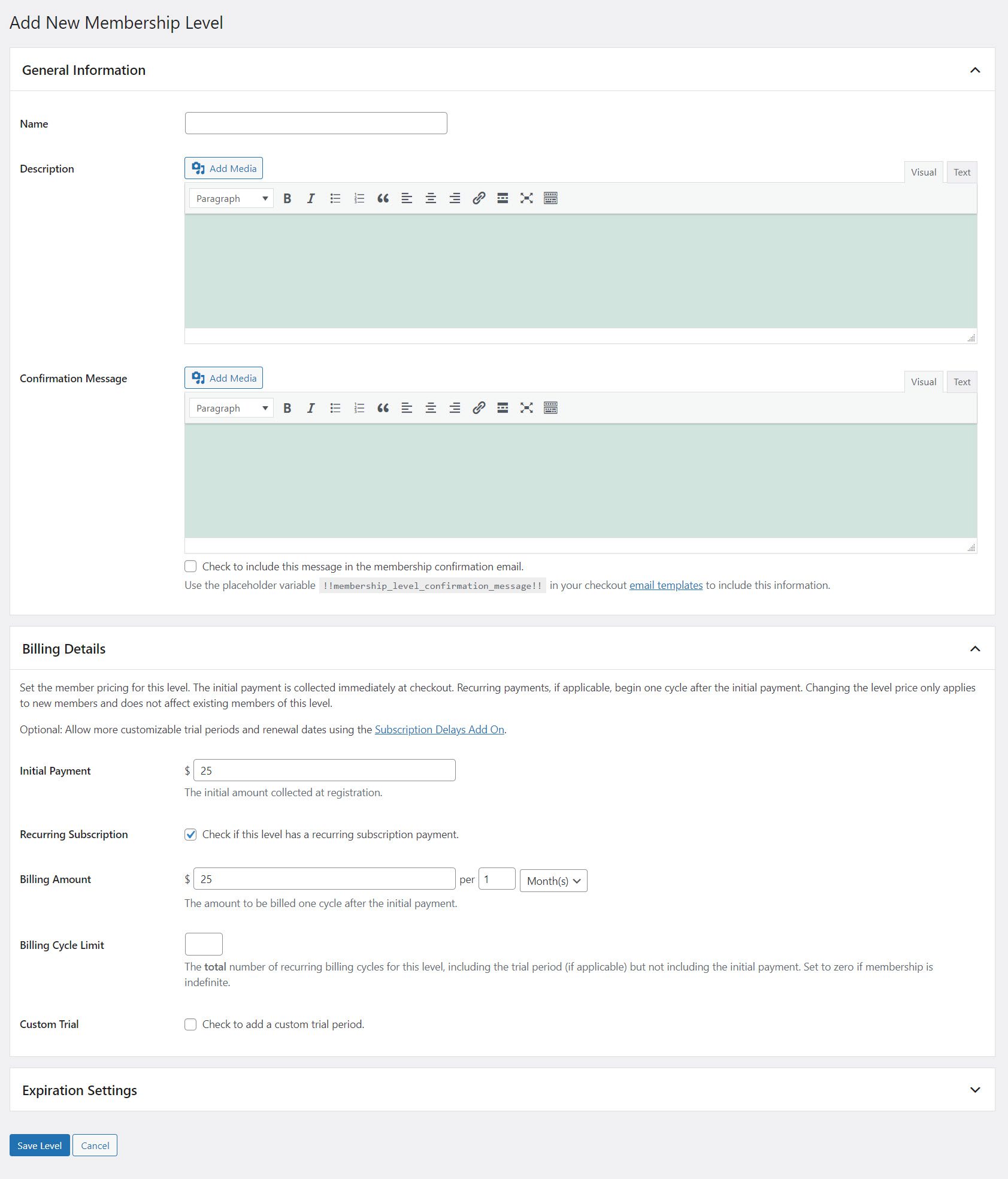 set up membership plan 