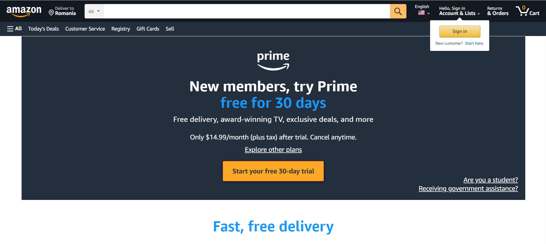 amazon prime membership 