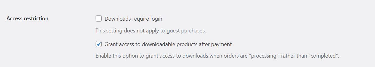 grant access to downloadable products after payment 