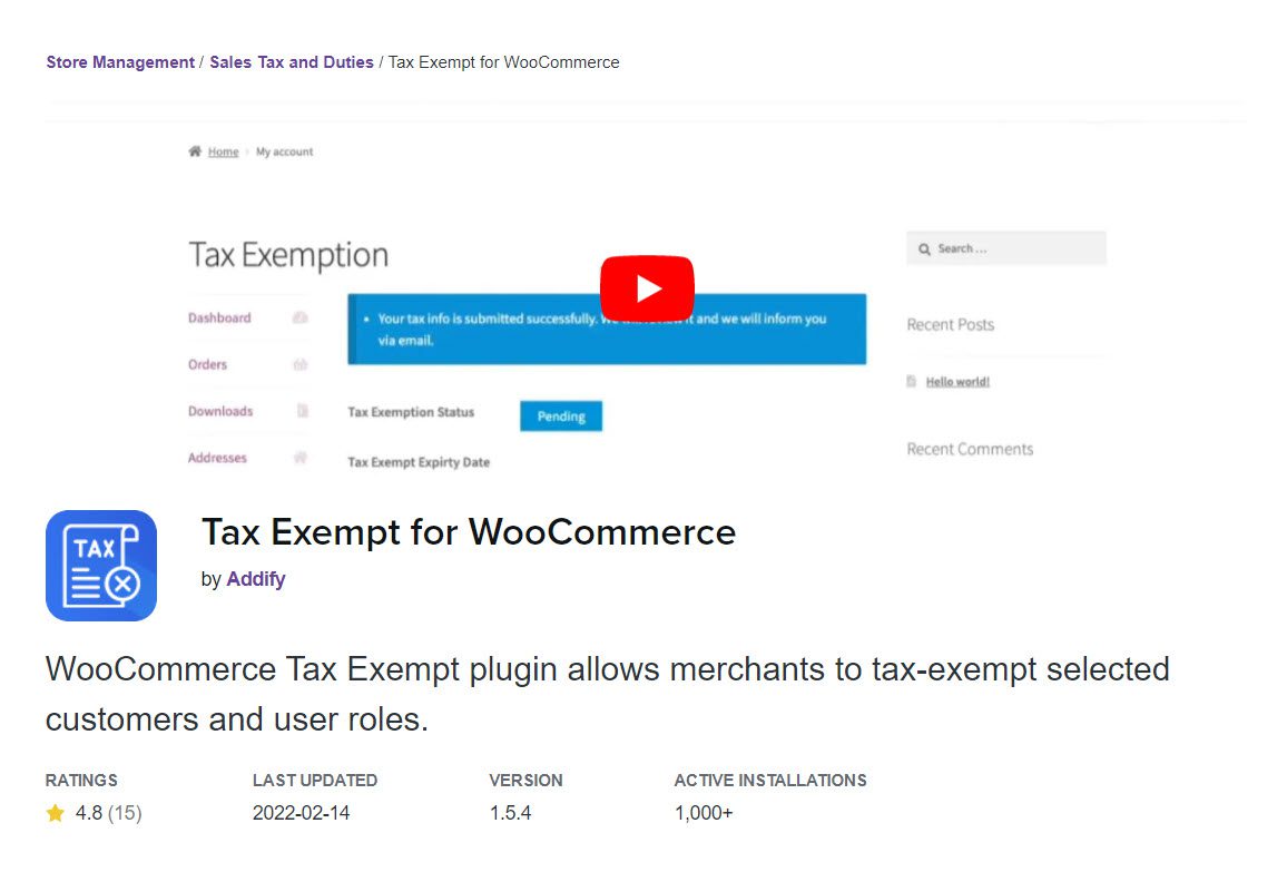 tax ecempt for woocommerce
