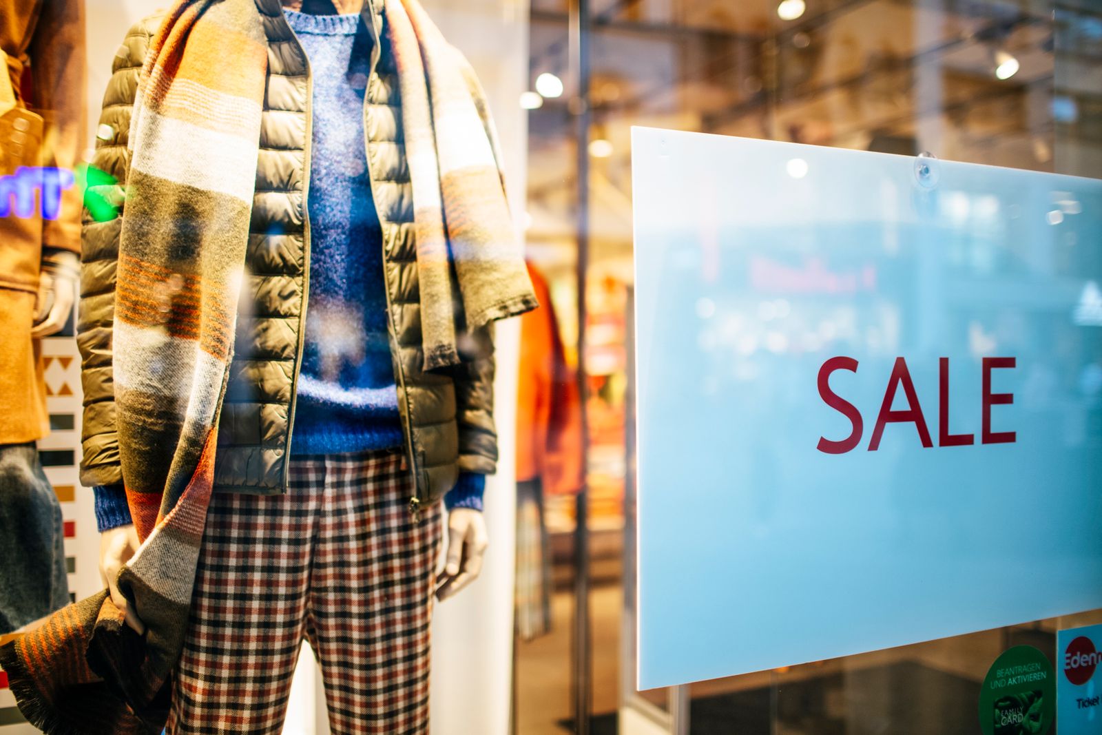 Sale paper sheet on store window