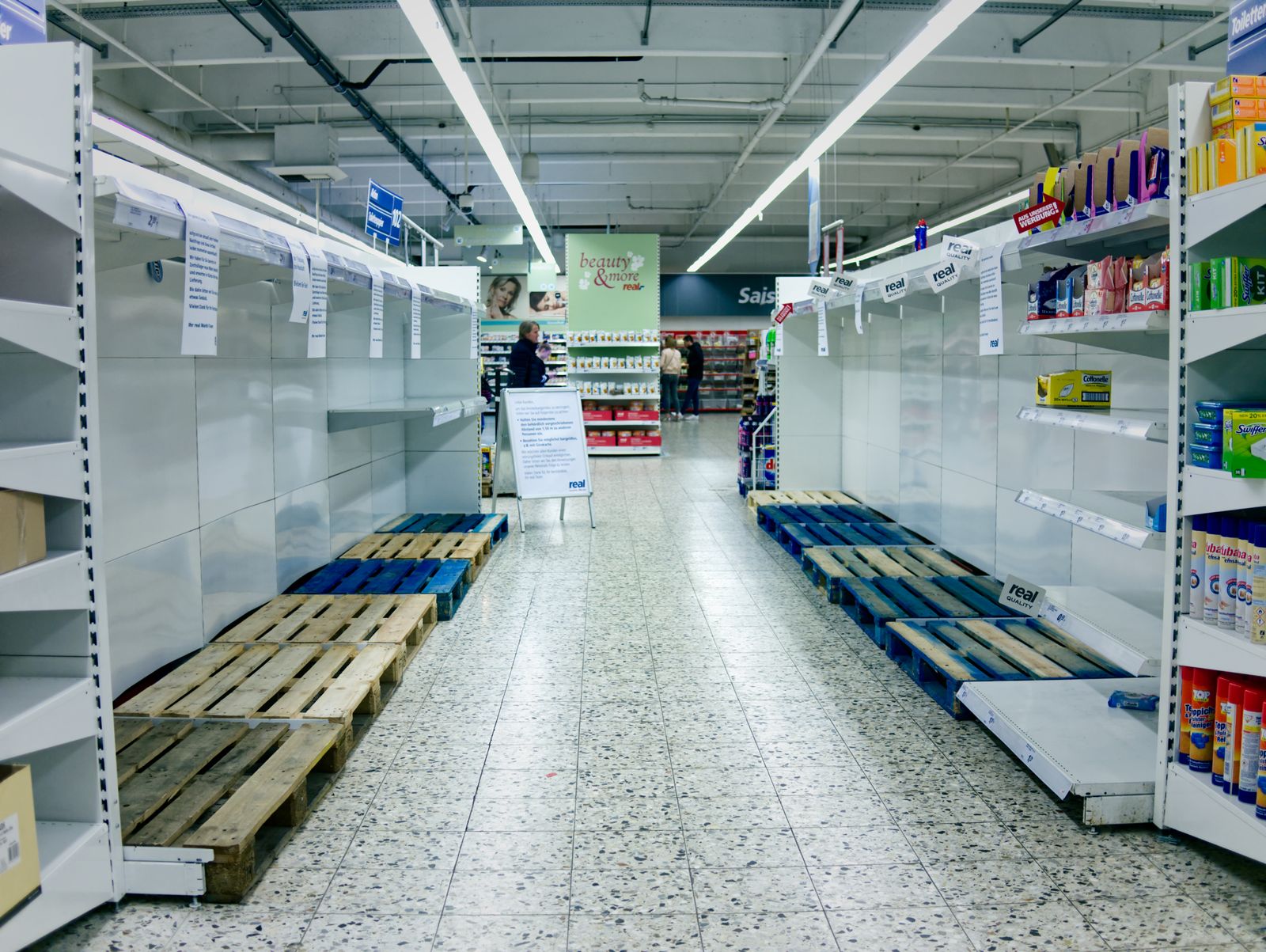 Empty store shelves