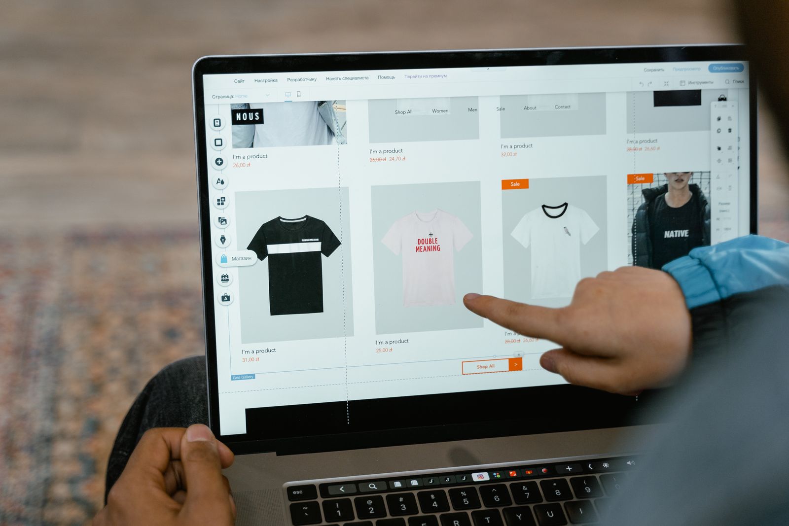 Person doing online shopping