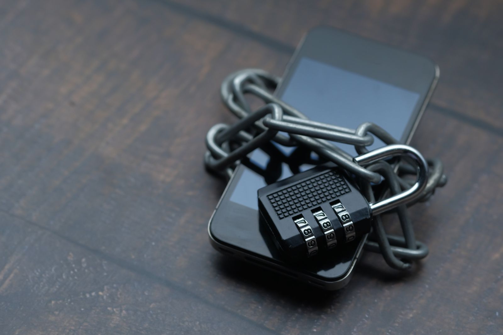 Close up of a smart phone with a lock